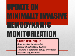 UPDATE ON MINIMALLY INVASIVE HEMODYNAMIC MONITORIZATION