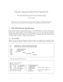 Sequence Alignment/Map Format Specification The SAM/BAM Format Specification Working Group