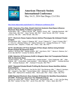 American Thoracic Society International Conference May 16-21, 2014 San Diego, CA USA