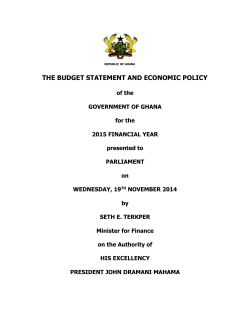 THE BUDGET STATEMENT AND ECONOMIC POLICY