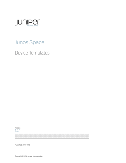 Junos Space Device Templates 14.1 Release