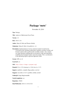 Package ‘mets’ November 18, 2014