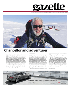 Chancellor and adventurer Queen’s university newspaper of record since 1969