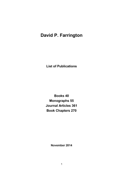 David P. Farrington List of Publications Books 40