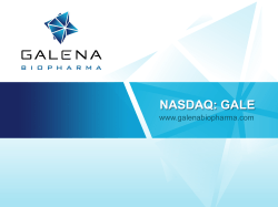 NASDAQ: GALE www.galenabiopharma.com