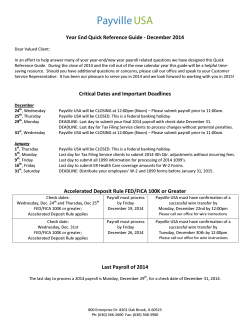 Year End Quick Reference Quick Reference Guide - December 2014