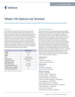Overview IP/Ethernet Interface TELLABS DATA SHEET