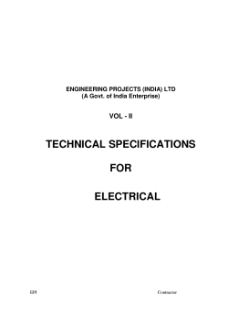 TECHNICAL SPECIFICATIONS FOR ELECTRICAL