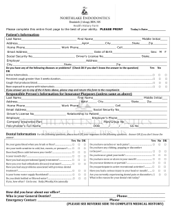 Patient’s Information  Health History Form