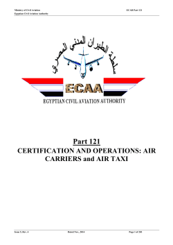 Part 121 CERTIFICATION AND OPERATIONS: AIR CARRIERS