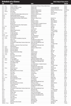 Schedule at a Glance