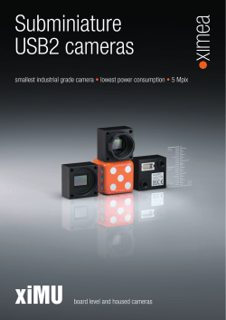 Subminiature USB2 cameras xiMU smallest industrial grade camera
