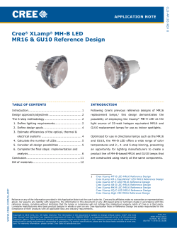 Cree XLamp MH-B LED MR16 &amp; GU10 Reference Design