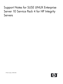 Support Notes for SUSE LINUX Enterprise Servers HP Part Number: 5900-0402