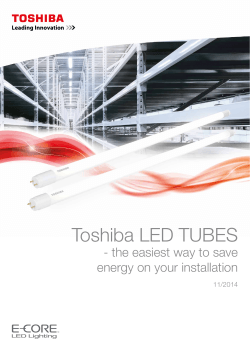 Toshiba LED TUBES - the easiest way to save 11/2014