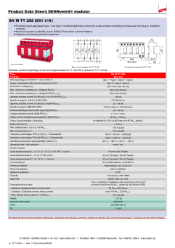 Product Data Sheet: DEHNventil® modular DV M TT 255 (951 310)