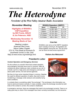 The Heterodyne Newsletter of the West Valley Amateur Radio Association November Meeting www.wvara.org