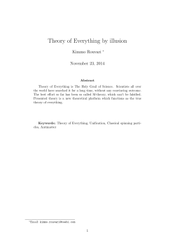 Theory of Everything by illusion Kimmo Rouvari November 23, 2014