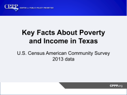 Key Facts About Poverty and Income in Texas 2013 data