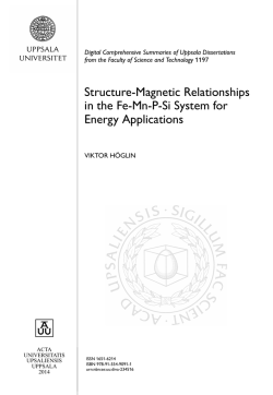 Structure-Magnetic Relationships in the Fe-Mn-P-Si System for Energy Applications