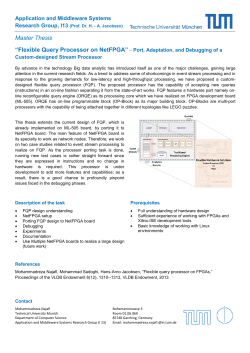 Master Thesis “Flexible Query Processor on NetFPGA” Application and Middleware Systems