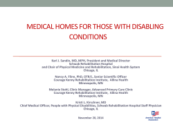 MEDICAL HOMES FOR THOSE WITH DISABLING CONDITIONS