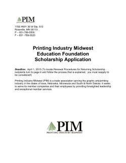 Printing Industry Midwest Education Foundation Scholarship Application
