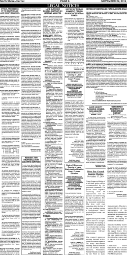 LEGAL NOTICES North Shore Journal PAGE 6 NOVEMBER 22, 2014