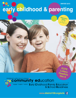 early childhood &amp; parenting ECFE Lottery Deadline