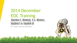 2014 December EOC Training For Campus Testing Coordinators
