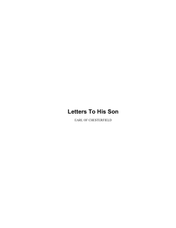 Letters To His Son EARL OF CHESTERFIELD