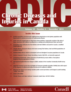 Chronic Diseases and Injuries in Canada Inside this issue
