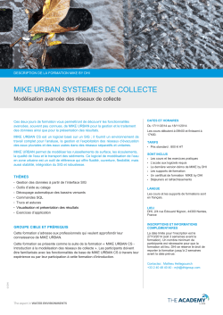 MIKE URBAN SYSTEMES DE COLLECTE Modélisation avancée des réseaux de collecte