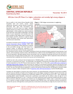CENTRAL AFRICAN REPUBLIC  Food Security Alert