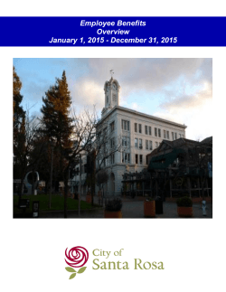 Employee Benefits Overview January 1, 2015 - December 31, 2015