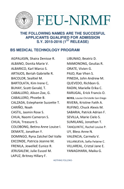 THE FOLLOWING NAMES ARE THE SUCCESFUL APPLICANTS QUALIFIED FOR ADMISSION RELEASE)