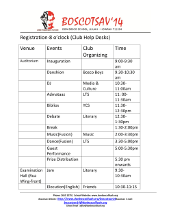 Registration-8 o’clock (Club Help Desks) Venue Events Club