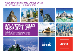 BALANCING RULES AND FLEXIBILITY ACCA-KPMG SINGAPORE LAUNCH EVENT 19