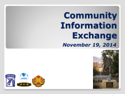 Community Information Exchange November 19, 2014