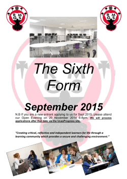 The Sixth Form September 2015