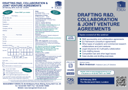 DRAFTING R&amp;D, COLLABORATION &amp; JOINT VENTURE AGREEMENTS