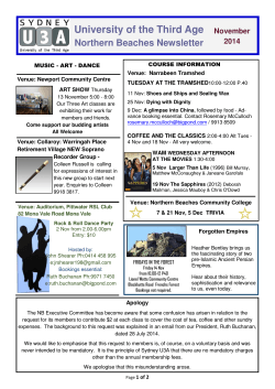 University of the Third Age Northern Beaches Newsletter November