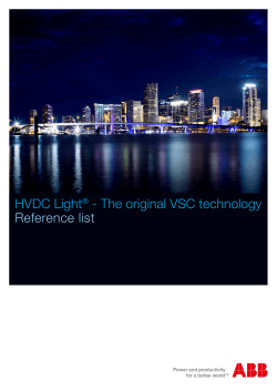 HVDC Light - The original VSC technology Reference list ®