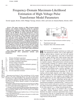 Frequency-Domain Maximum-Likelihood Estimation of High-Voltage Pulse Transformer Model Parameters Member, IEEE