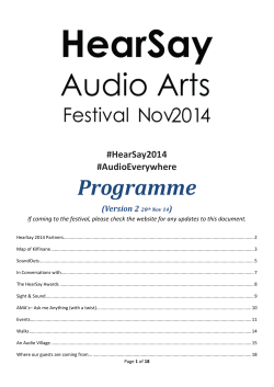 Programme  #HearSay2014 #AudioEverywhere