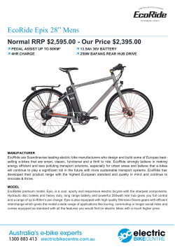 EcoRide Epix 28” Mens Normal RRP $2,595.00 - Our Price $2,395.00