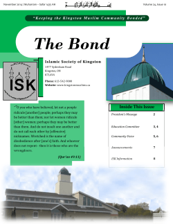 The Bond  Islamic	Society	of	Kingston