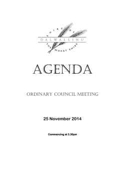 AGENDA  25 November 2014 ORDINARY COUNCIL meeting