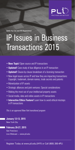 IP Issues in Business Transactions 2015