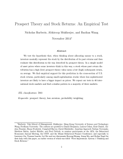 Prospect Theory and Stock Returns: An Empirical Test November 2014